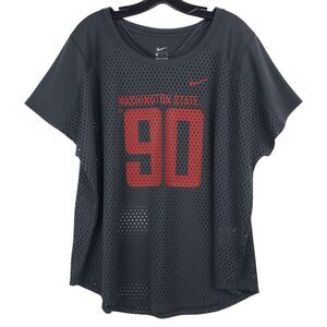 WASHINGTON STATE COUGARS Jersey Womens XL Black Mesh NIKE WSU College Football